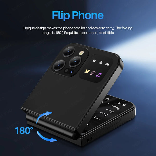 A50 Pro Flip Phone Dual SIM Card GSM Electric Torch Automatic Call Recording 2.4 Inch
