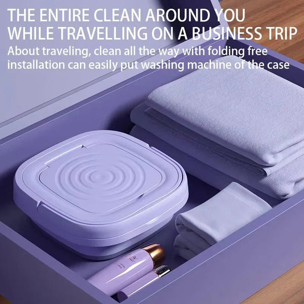 8L Compact Foldable Mini Washing + Dryer Machine
