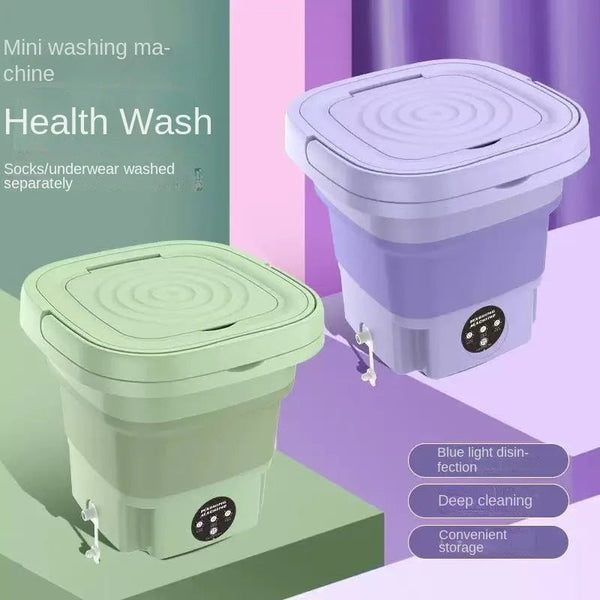 8L Compact Foldable Mini Washing + Dryer Machine
