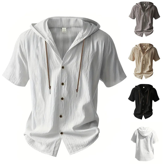 Comfy Hooded Linen Shirt