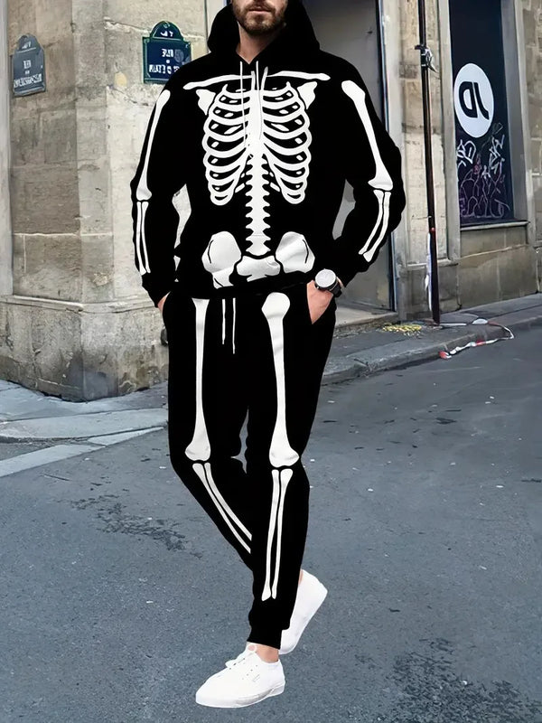 Skeleton 3D frame pattern print Track Suit 
